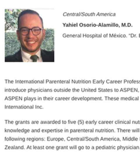 Yahiel Osorio-Alamillo, MD American Nutrition Society Grant